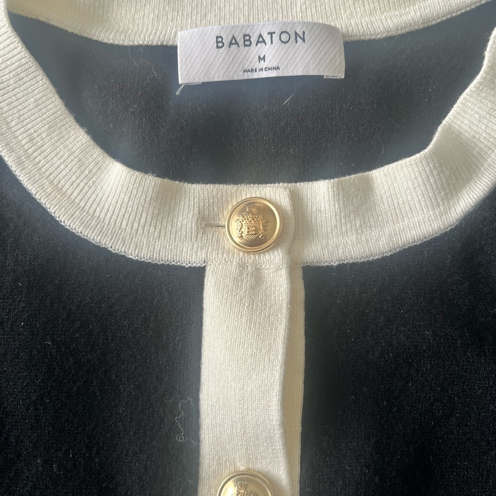 Babaton Black Jacket with Cream Contrast Trim - Never Worn! - Picture 4 of 4